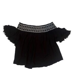 Women’s/Girls black off the shoulder blouse with back cutout Size M